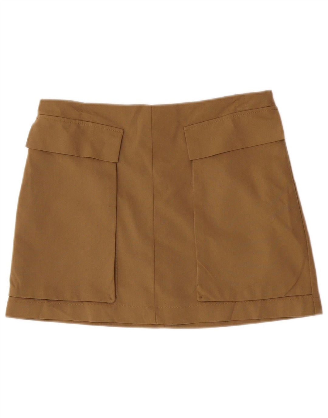 Mini saia feminina Topshop Reino Unido 14 grande W32 cáqui poliéster