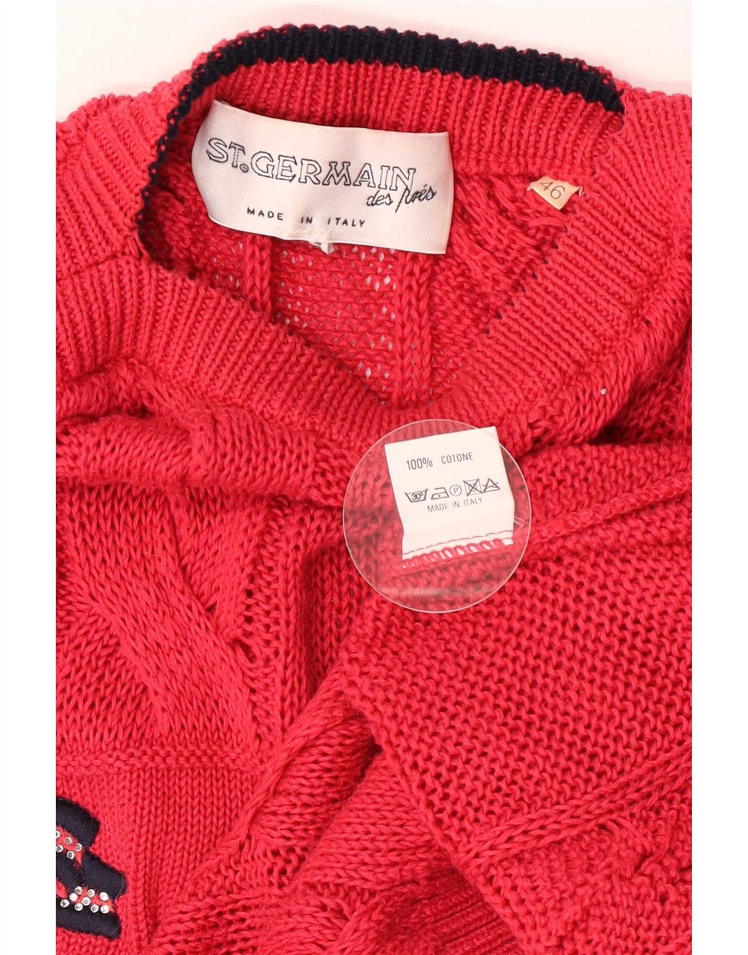 Suéter feminino St. Germain com gola canoa e gola redonda IT 46 grande vermelho clássico
