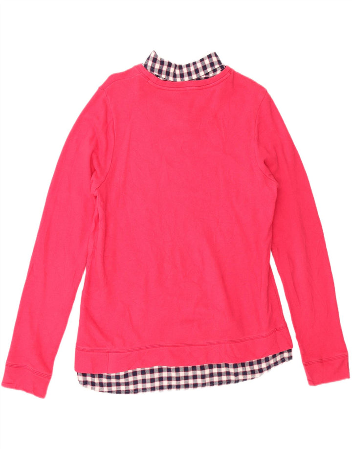 TOMMY HILFIGER Womens Oversized Sweatshirt Jumper UK 16 Large Pink Vintage Tommy Hilfiger and Second-Hand Tommy Hilfiger from Messina Hembry 