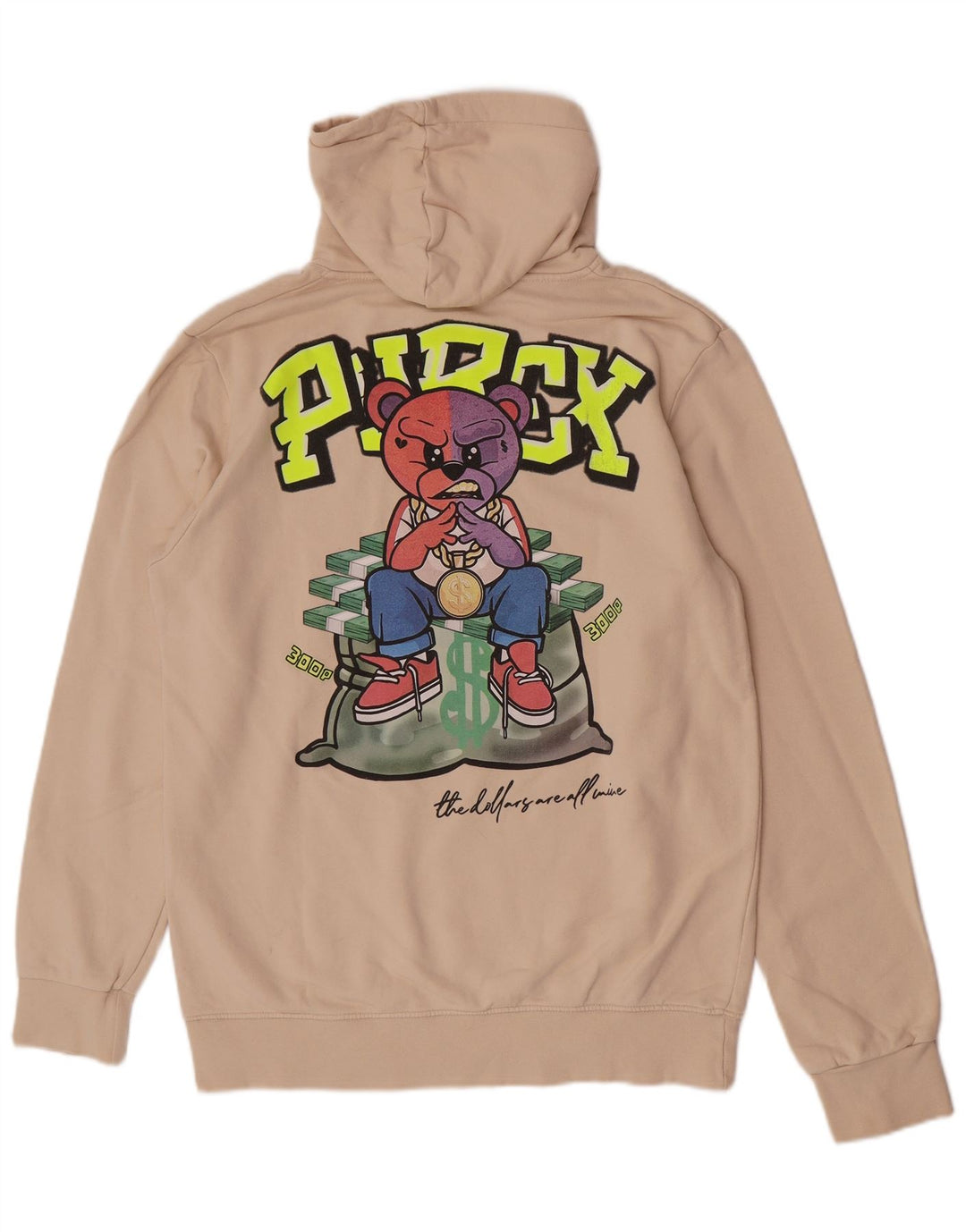 Jumper com capuz gráfico masculino Pyrex XL algodão bege