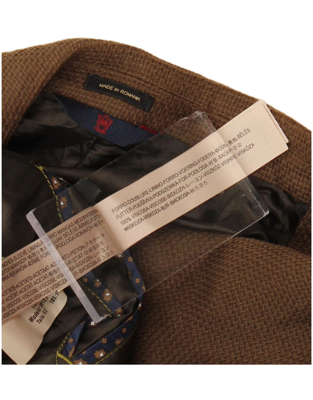 Jaqueta blazer masculina MASSIMO DUTTI com 2 botões Reino Unido 38 Viscose marrom médio