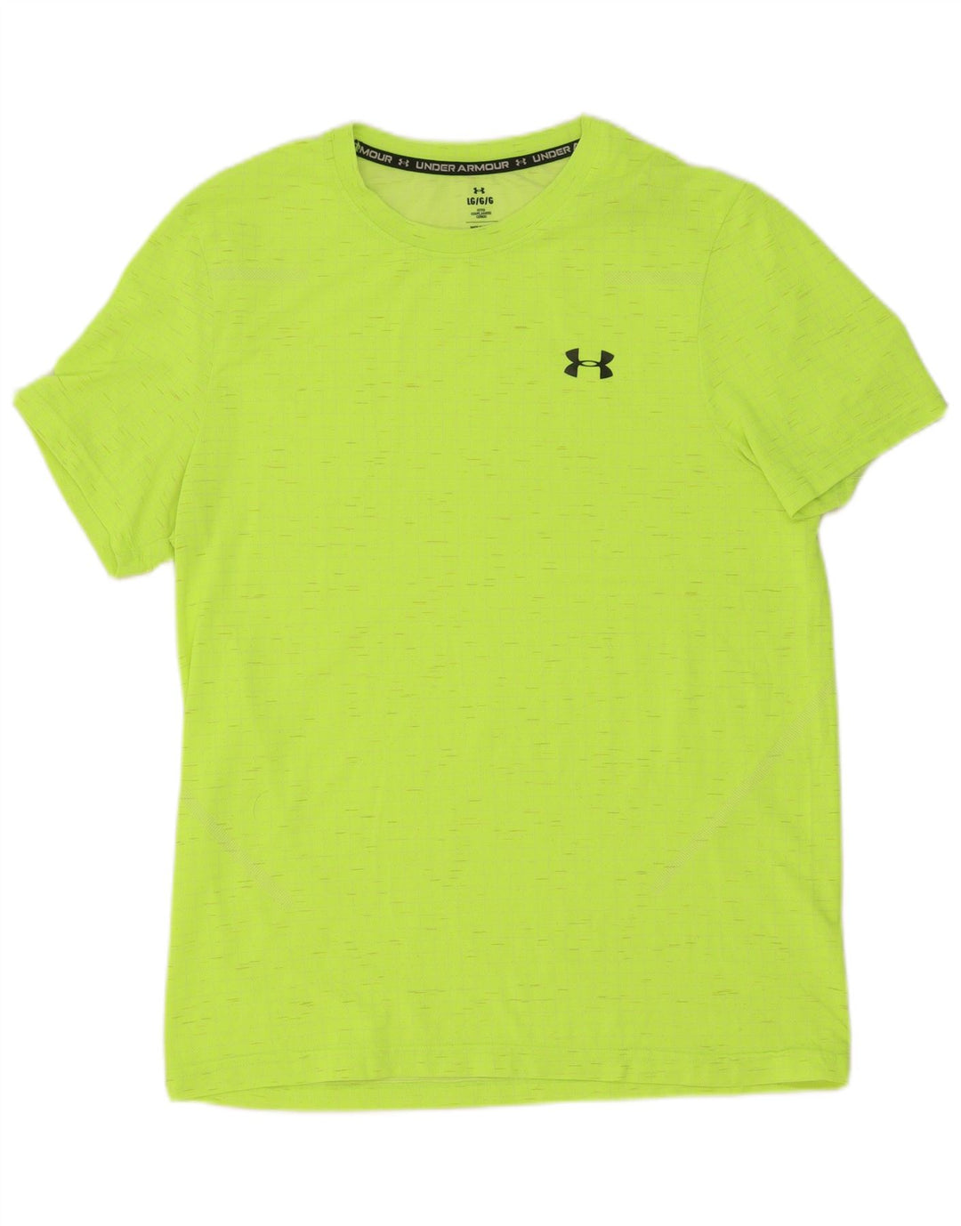 Camiseta masculina Under Armour com ajuste grande amarelo manchado