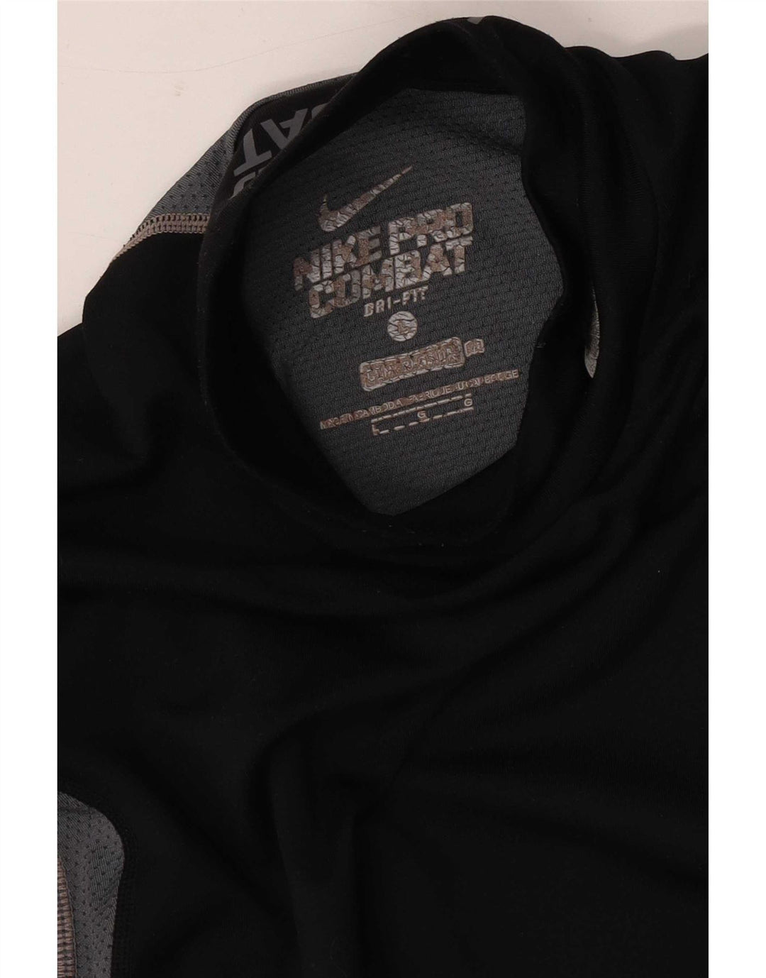 Top de compressão masculino Nike manga comprida grande bloco colorido preto