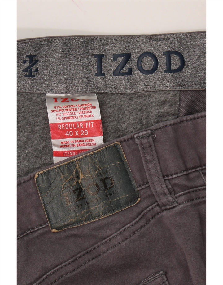 IZOD Mens Straight Casual Trousers W40 L29 Grey Cotton Vintage Izod and Second-Hand Izod from Messina Hembry 