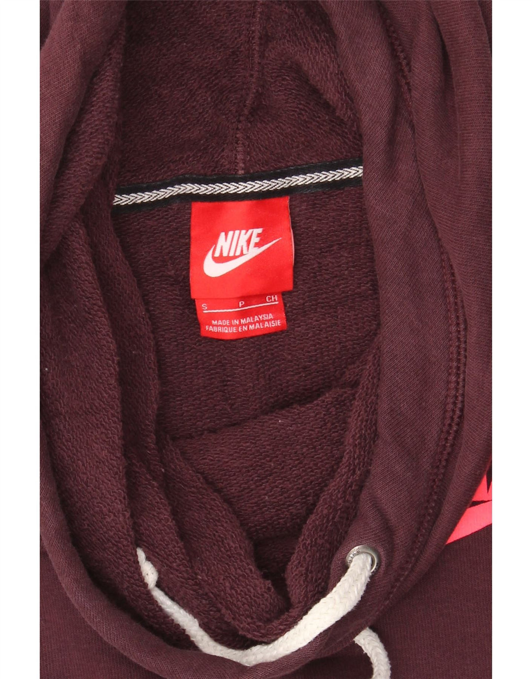 NIKE Mens Hoodie Jumper Small Burgundy Cotton Vintage Nike and Second-Hand Nike from Messina Hembry 