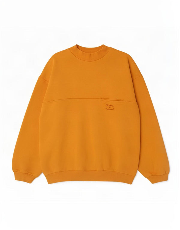 Moletom masculino vintage Jumper grande algodão amarelo