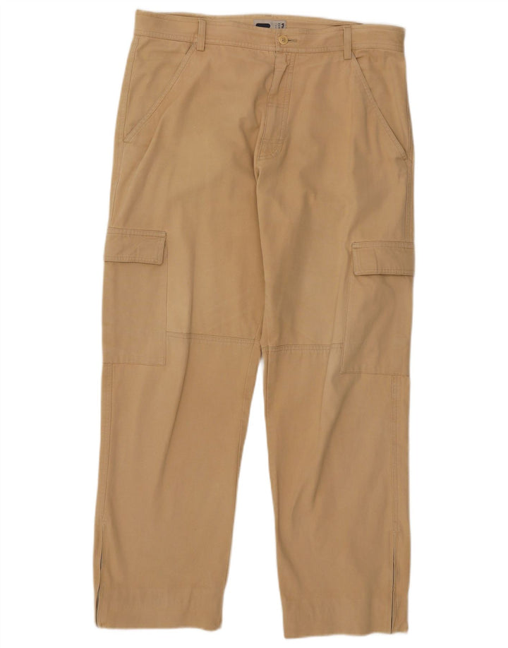 Fila Mens Straight Cargo Calças W38 L29 Algodão Bege