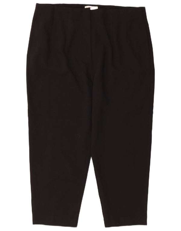 Calças cortadas cônicas femininas Marks & Spencer UK 18 XL W36 L24 pretas