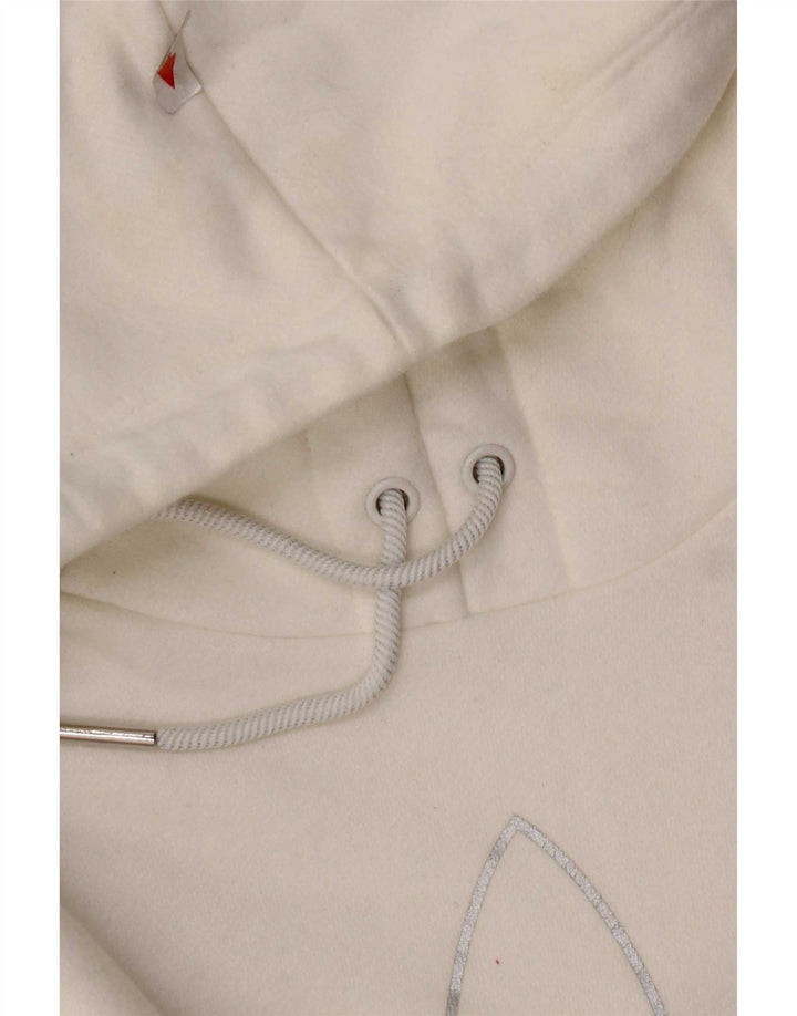 Adidas feminino gráfico moletom com capuz jumper IT 44 médio branco