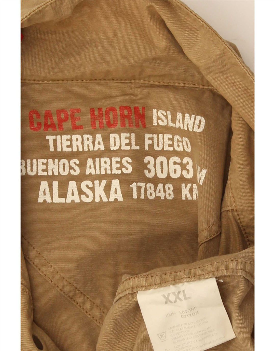 Jaqueta militar masculina Cape Horn UK 44 2XL algodão marrom