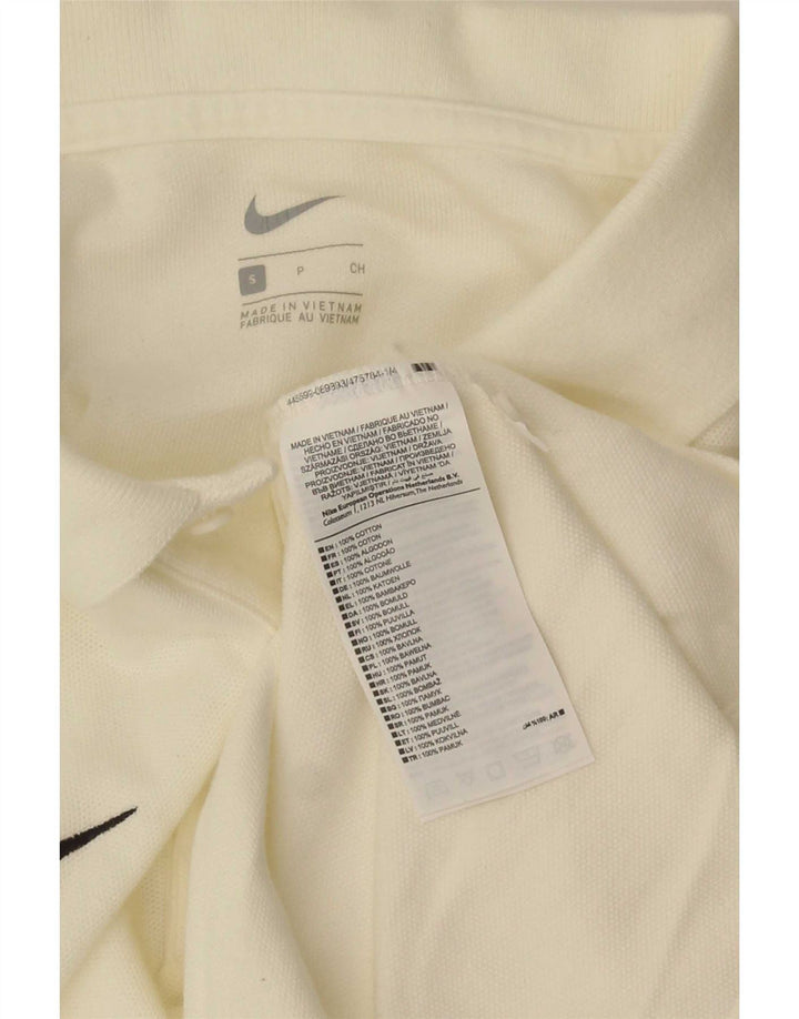 Camisa polo masculina Nike pequena off white algodão