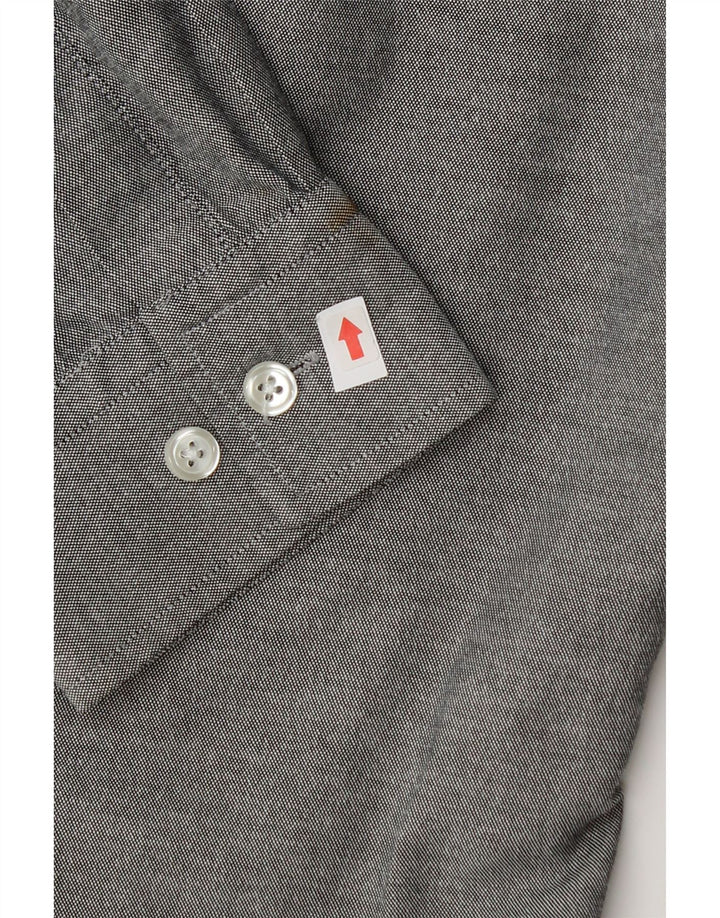 Camisa masculina Slim Fit Penguin grande algodão cinza