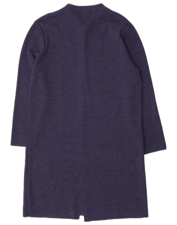 Suéter cardigã feminino Longline Marks & Spencer Reino Unido 16 grande lã azul marinho