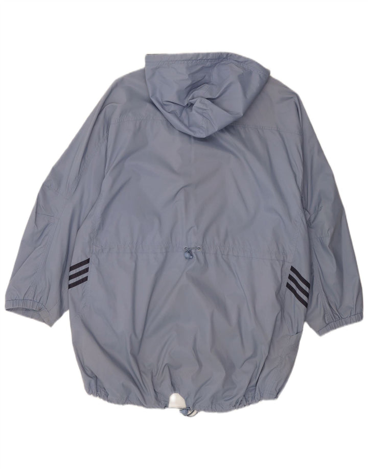 ADIDAS Womens Hooded Oversized Raincoat UK 12 Médio Azul Poliamida