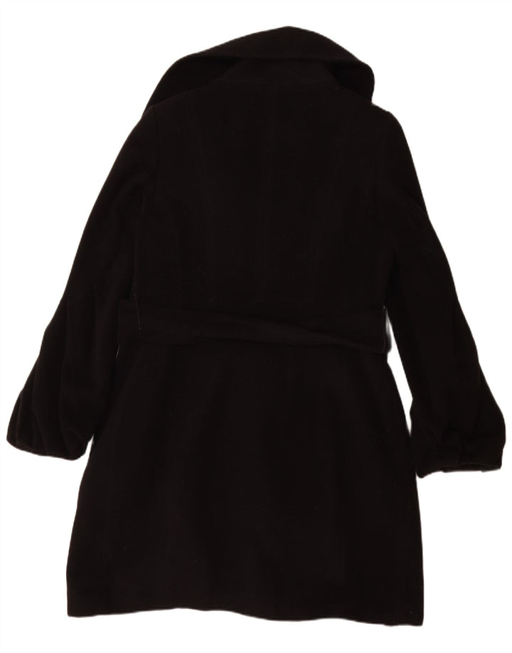 Casaco feminino com peito duplo Coast UK 12 lã preta média