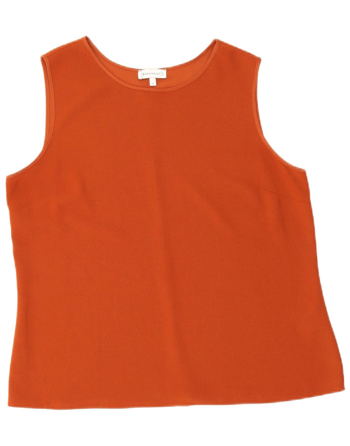Colete feminino Warehouse Top UK 14 poliéster laranja grande