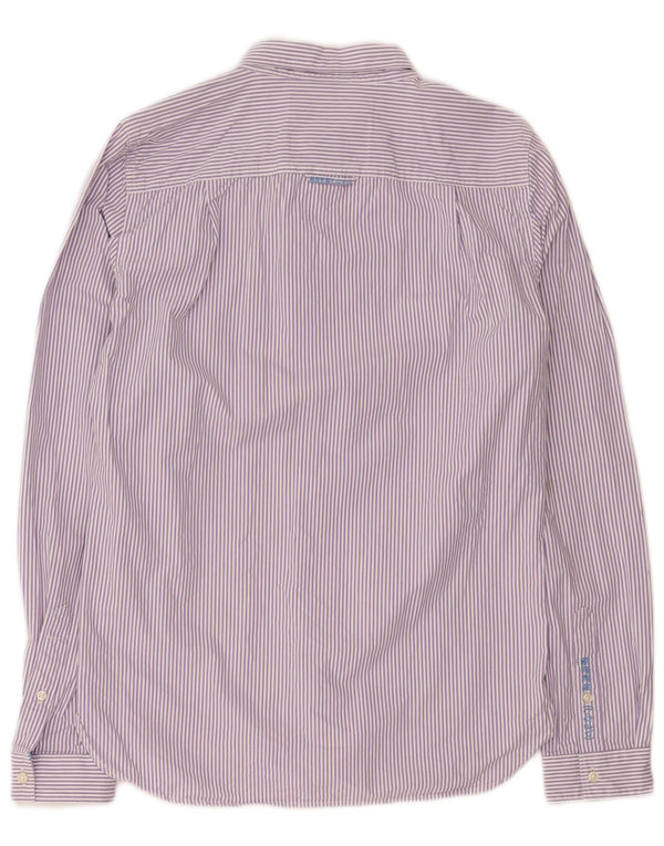Camisa masculina Superdry médio roxo risca de algodão
