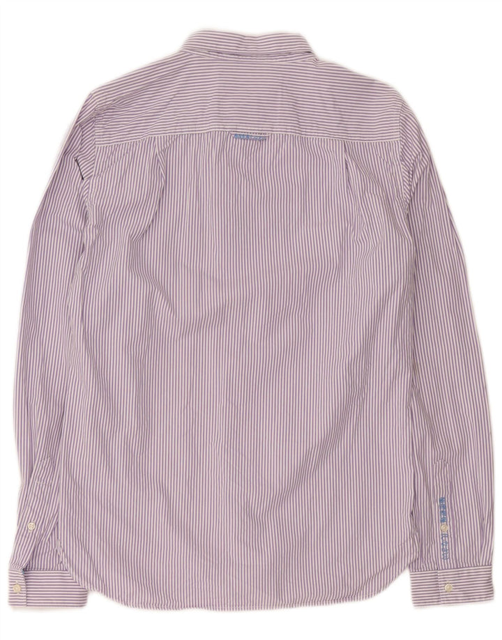 Camisa masculina Superdry médio roxo risca de algodão