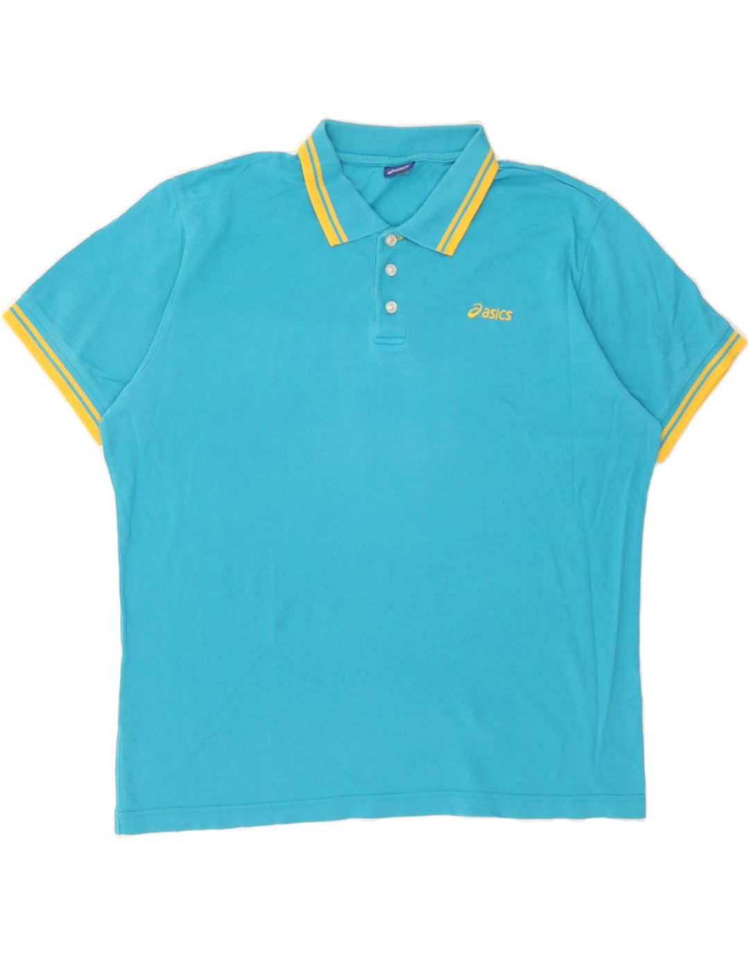 ASICS Mens Polo Shirt Large Blue Cotton Vintage Asics and Second-Hand Asics from Messina Hembry 