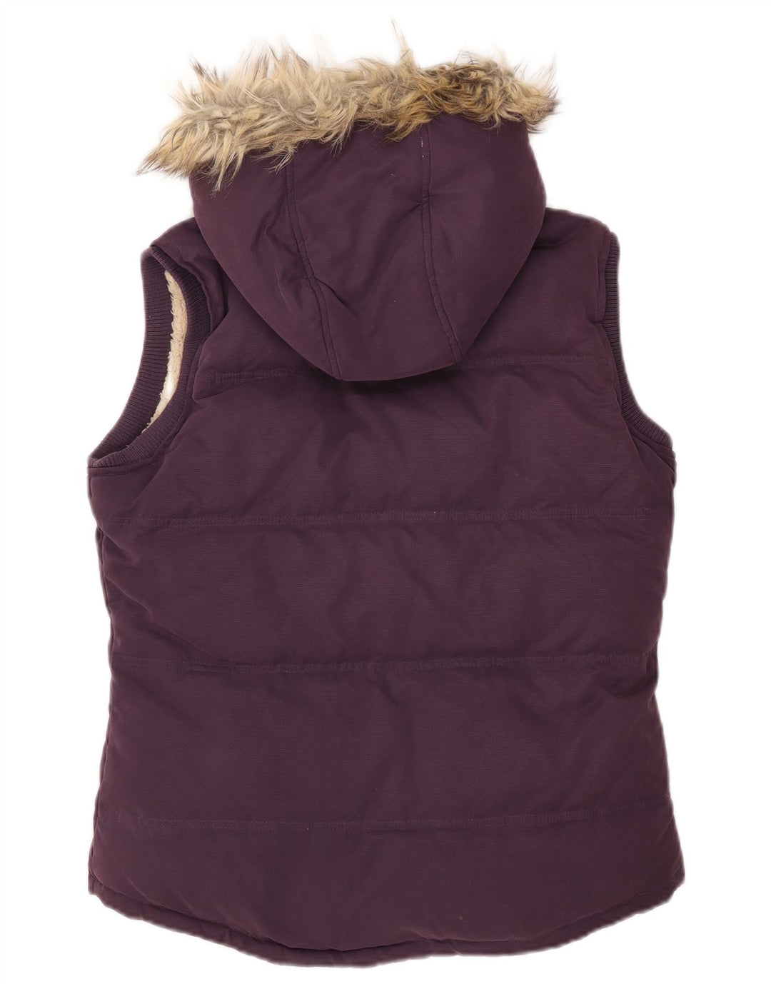 Poliéster roxo médio acolchoado com capuz Gilet UK 12 para mulheres gordas
