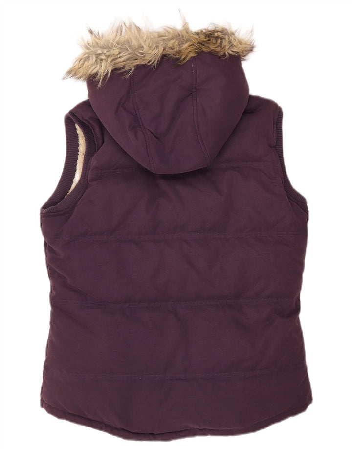 Poliéster roxo médio acolchoado com capuz Gilet UK 12 para mulheres gordas