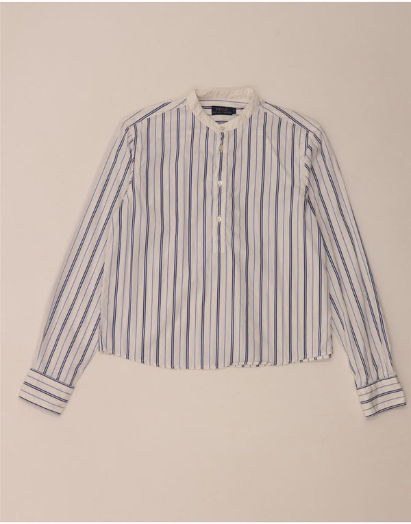 Pulôver feminino Polo Ralph Lauren US 4 pequeno algodão listrado branco