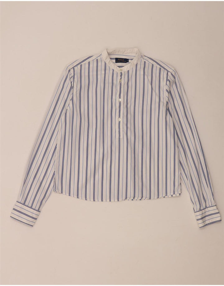 Pulôver feminino Polo Ralph Lauren US 4 pequeno algodão listrado branco