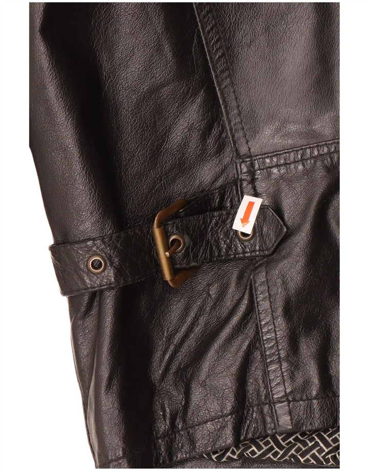 Jaqueta de couro masculina vintage UK 40 grande couro preto