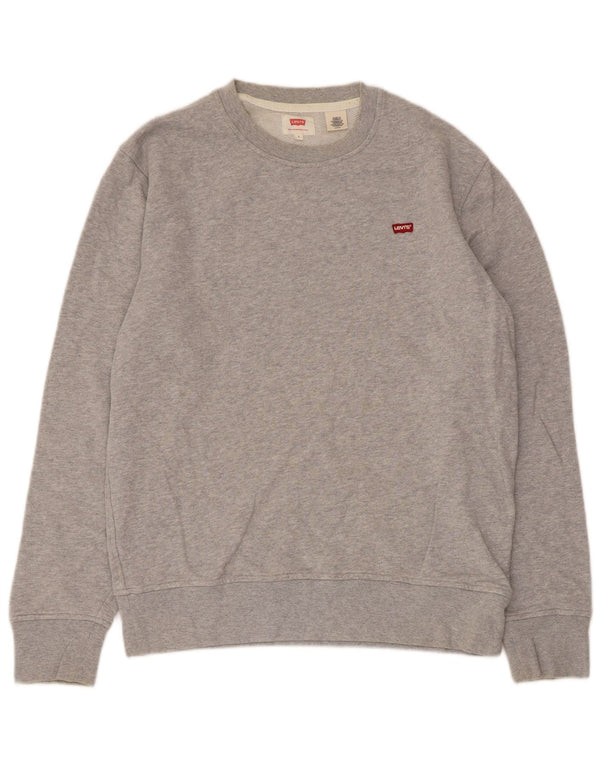 Moletom masculino Levi's Jumper pequeno algodão manchado cinza