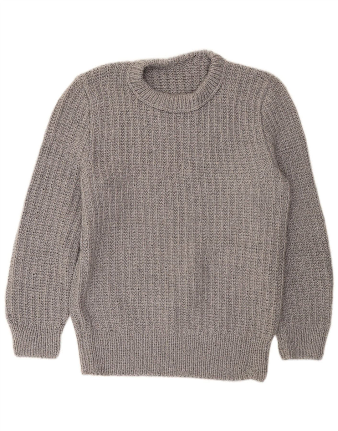 Suéter vintage masculino com gola canoa cinza médio
