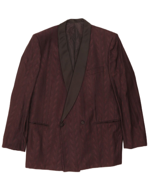 Jaqueta blazer masculina Francesco Smalto IT 52 XL marrom espinha de peixe