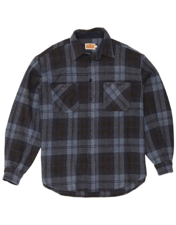 Camiseta masculina Conte of Florence XL azul xadrez de lã
