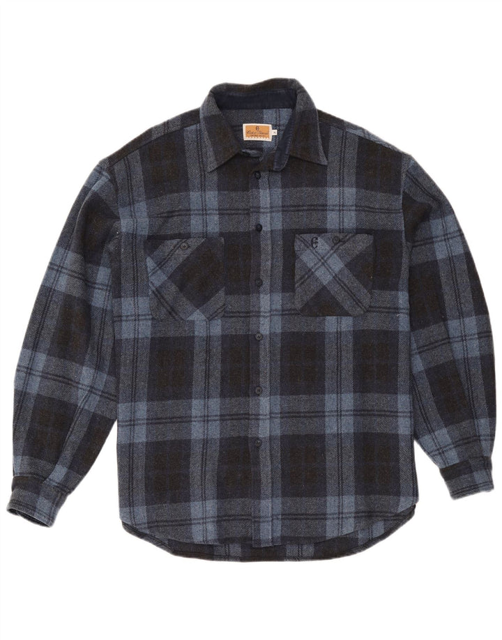 Camiseta masculina Conte of Florence XL azul xadrez de lã