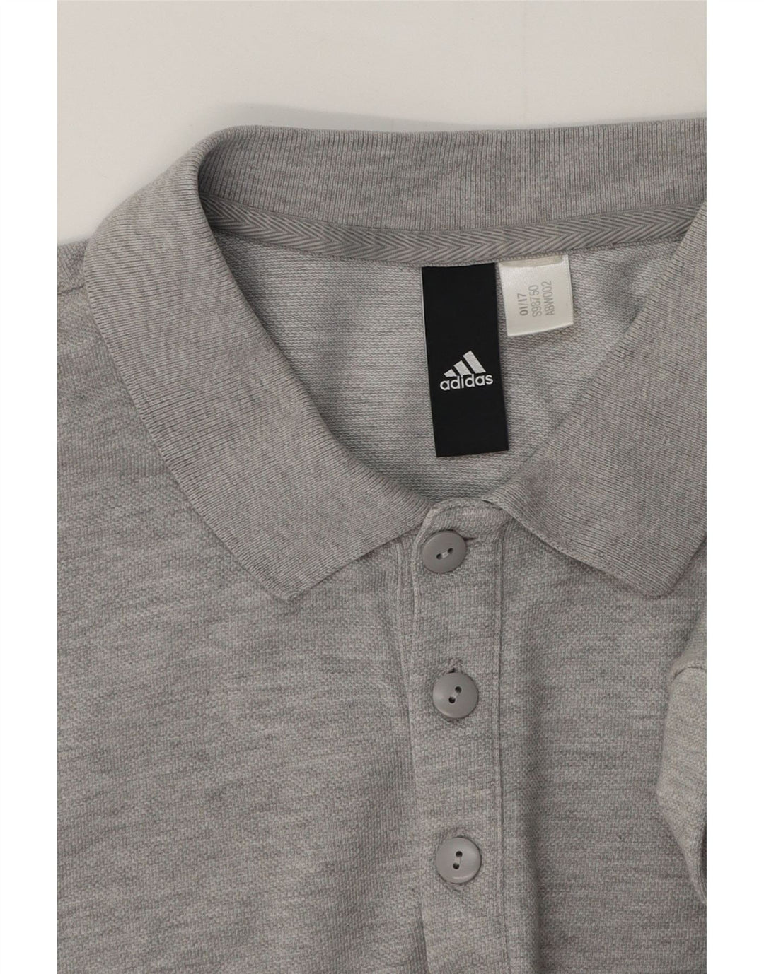 Camisa polo masculina Adidas cinza médio manchado