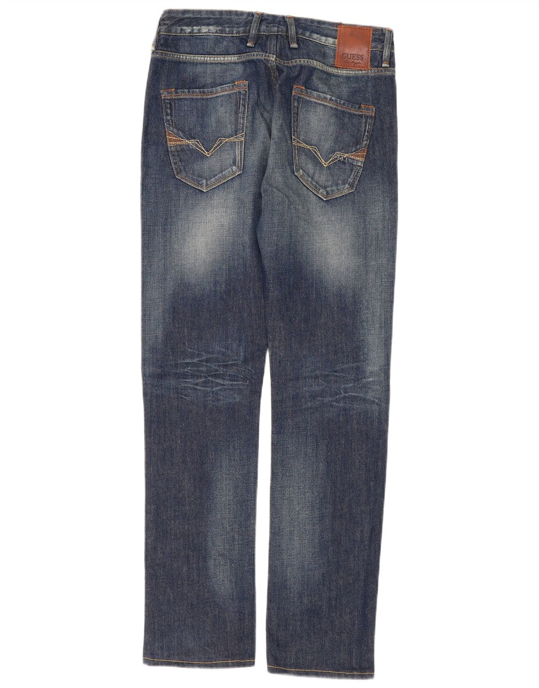 Guess Jeans retos femininos W30 L33 azul marinho algodão