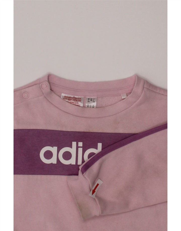 Suéter gráfico ADIDAS para meninas de 9 a 12 meses rosa colorblock