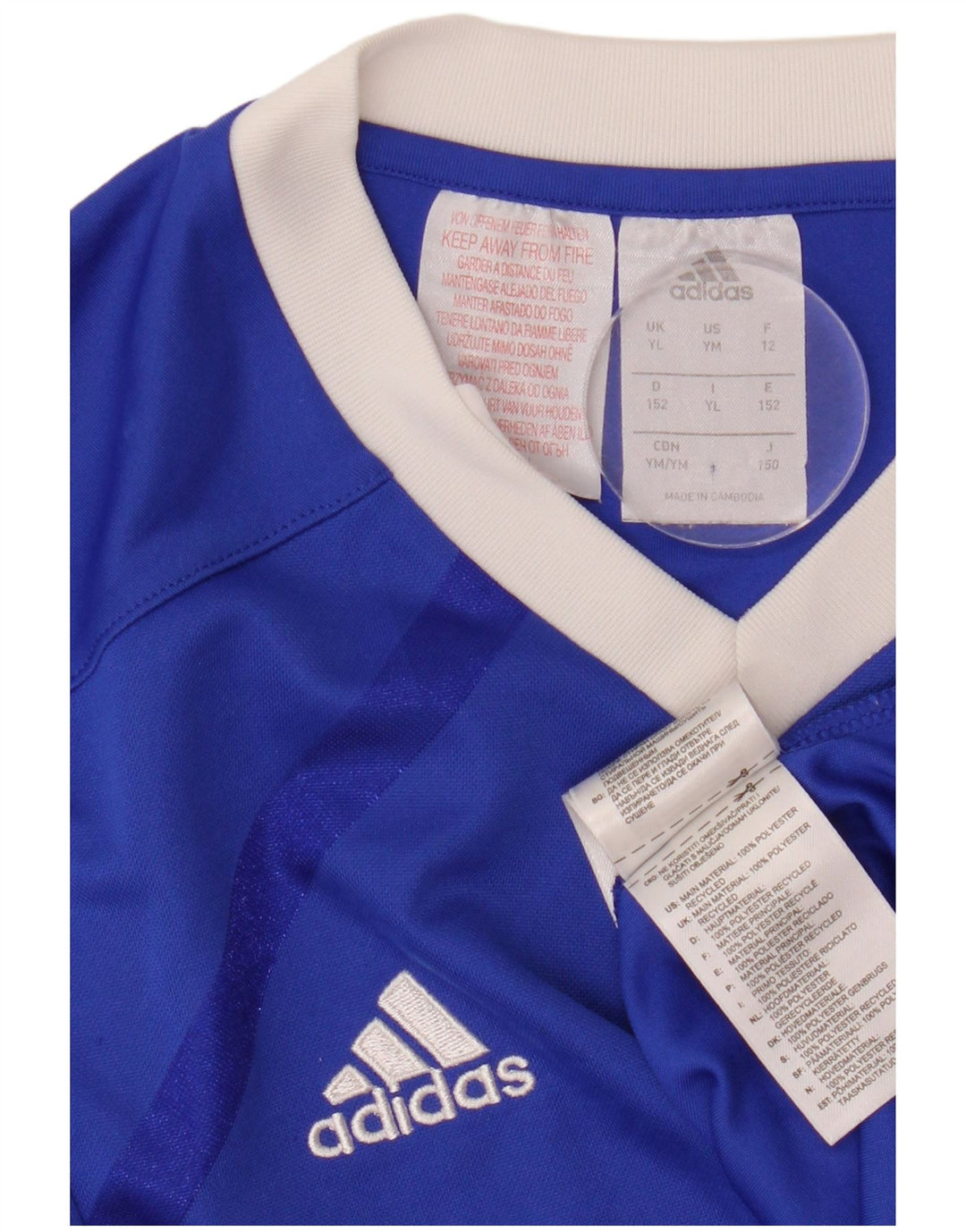 Camiseta Adidas Menino Climalite Top 11-12 Anos Grande Azul Poliéster