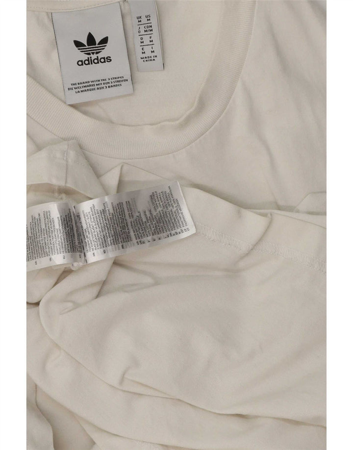 Adidas Mens Graphic T-Shirt Top Médio Algodão Branco
