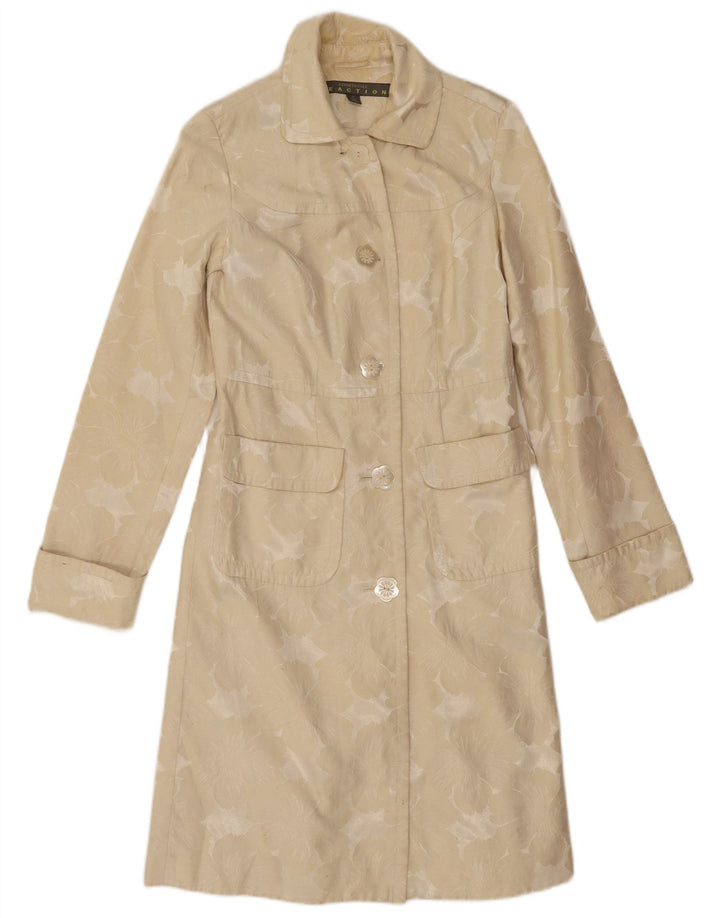 Sobretudo feminino Kenneth Cole Reino Unido 10 pequeno algodão floral bege