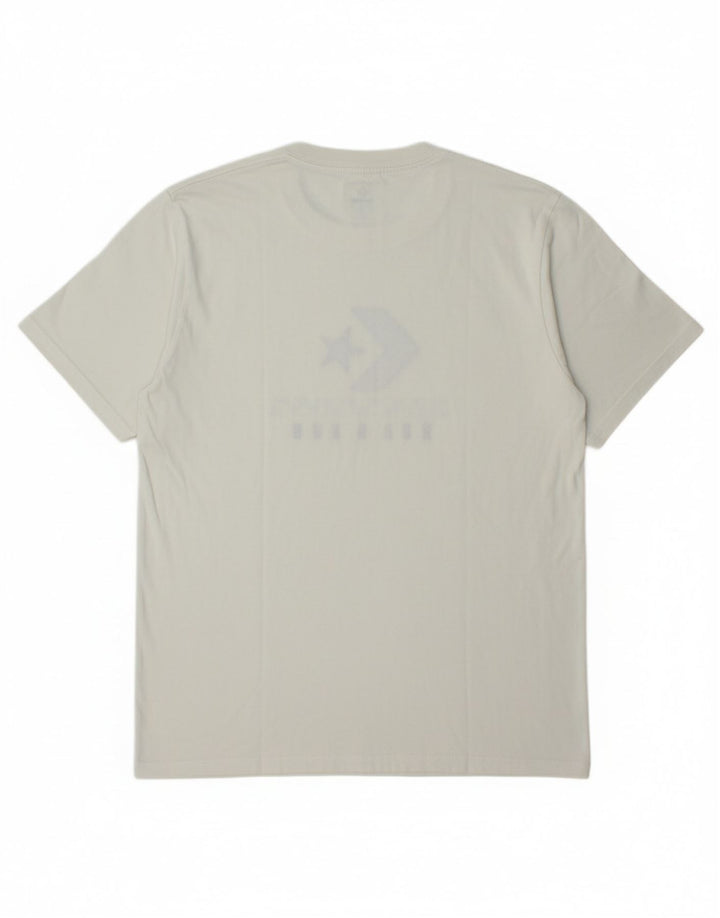 Camiseta masculina CONVERSE gráfica top médio off white algodão