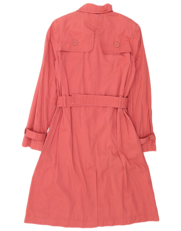 Trench Coat feminino Ben Sherman UK 10 pequeno algodão rosa