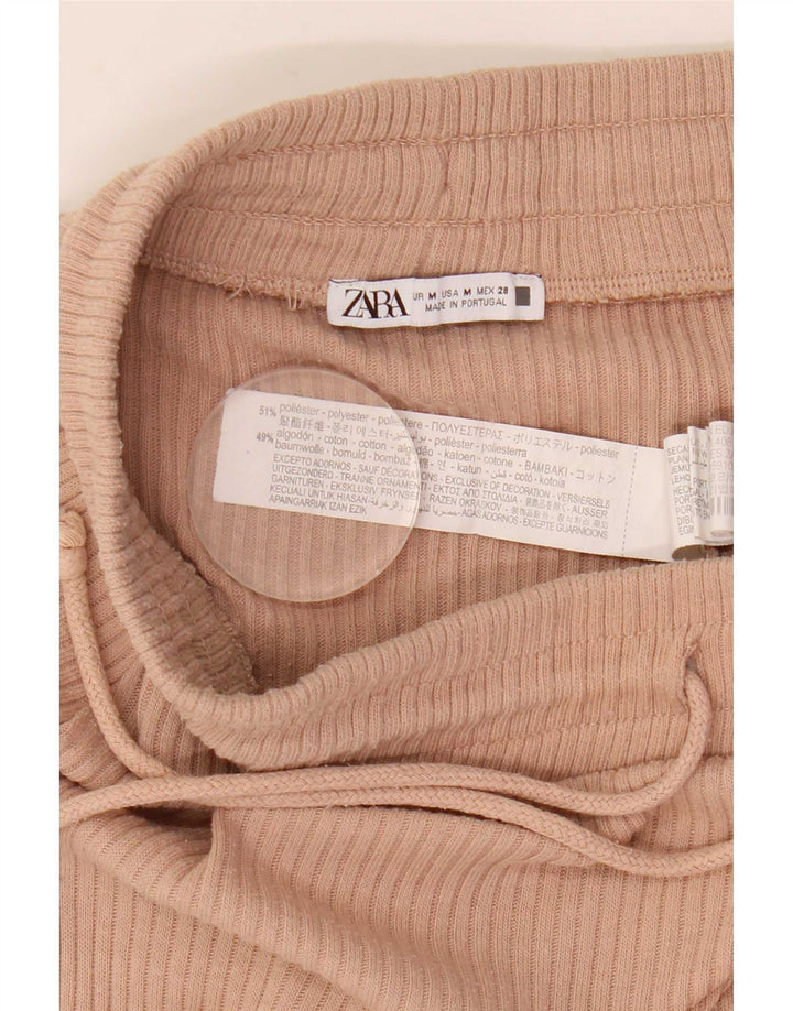Saia midi feminina Zara cintura alta médio W28 poliéster rosa