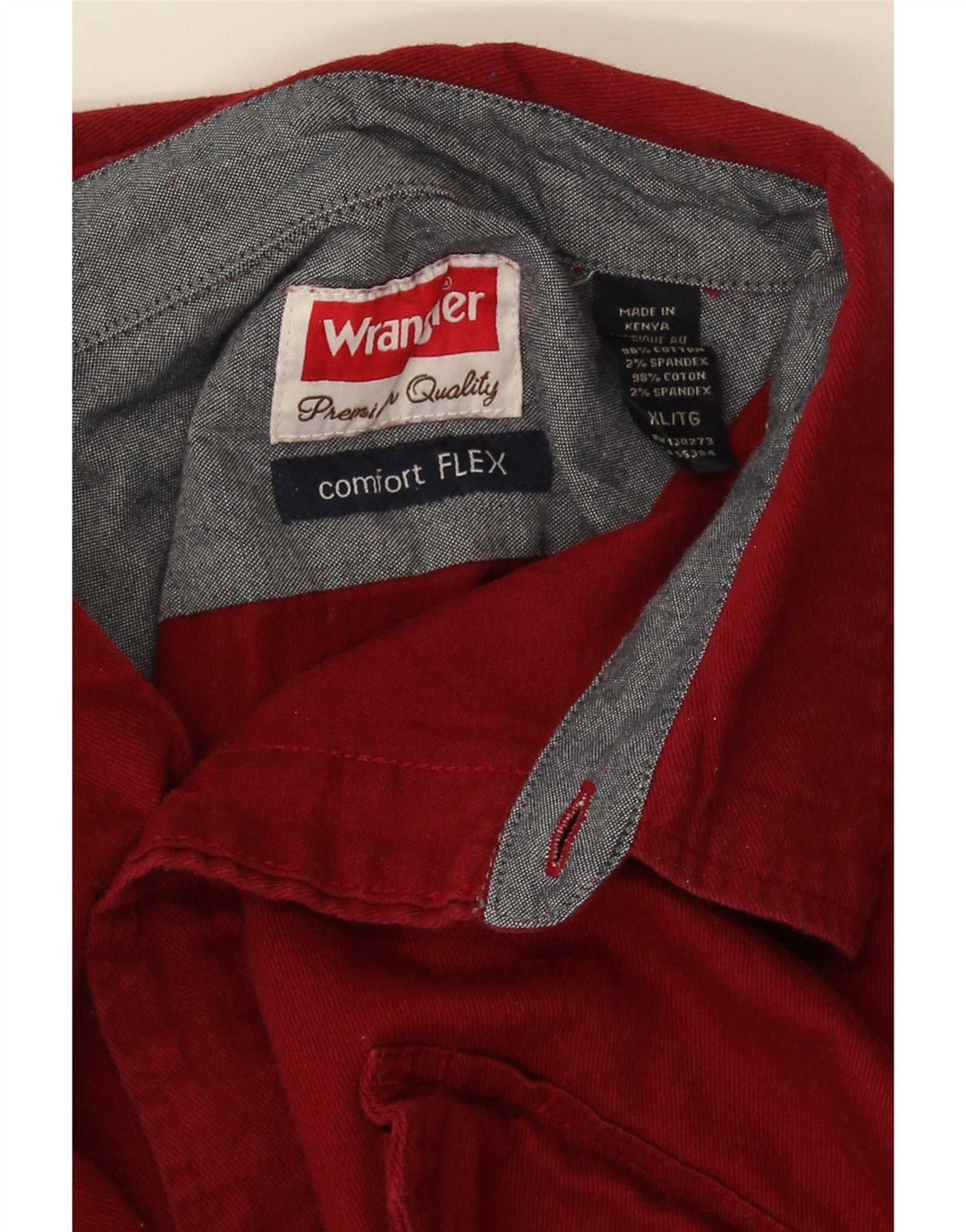 Camisa masculina Wrangler Regular Fit XL algodão vermelho