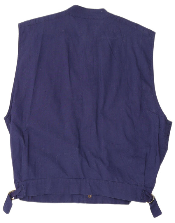 Colete masculino vintage UK 40 grande algodão azul marinho
