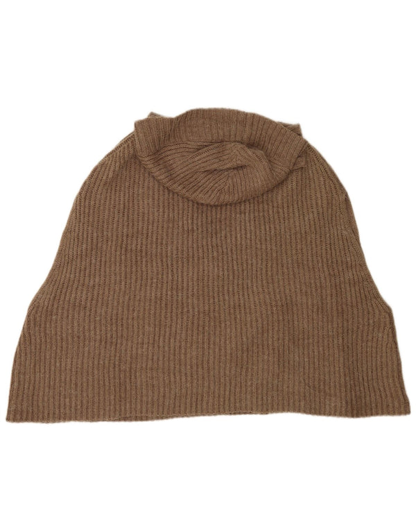 Suéter poncho feminino Oasis com capuz e sem mangas Reino Unido 10 pequeno marrom acrílico