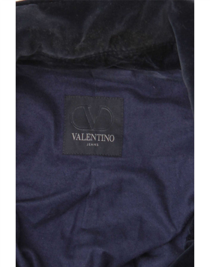 Casaco feminino Valentino com peito duplo tamanho 42 pequeno azul marinho