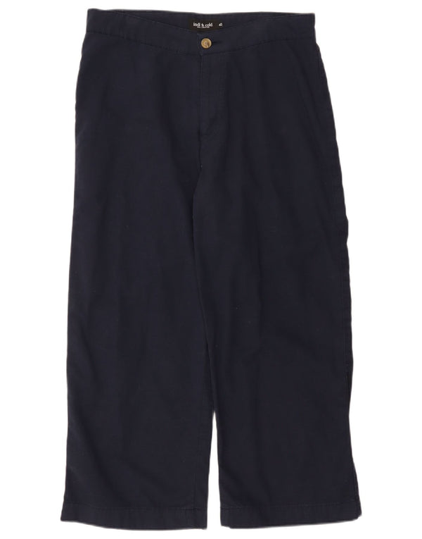 Calça feminina Indi & Cold com corte solto EU 42 grande W32 L24 azul marinho