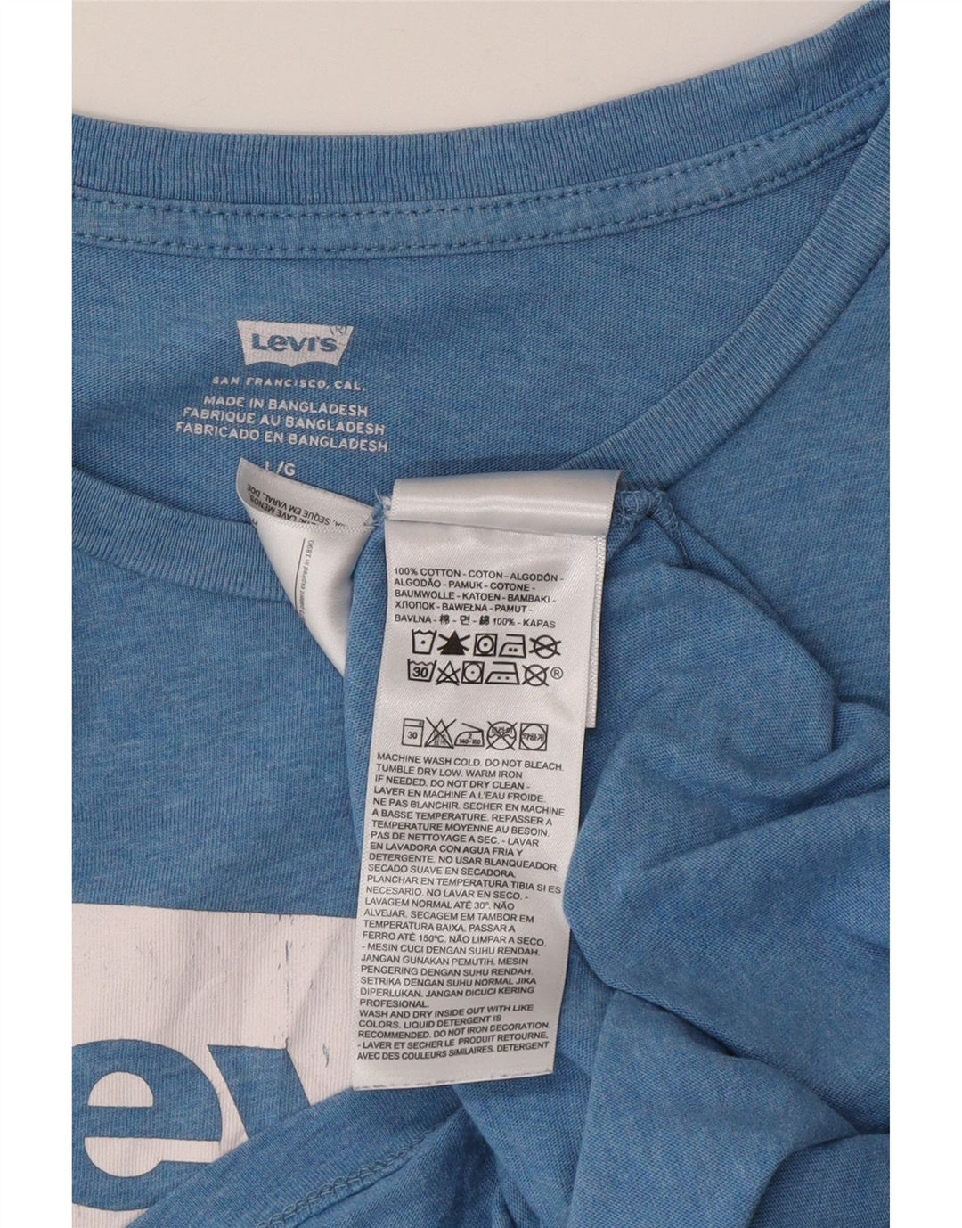 Camiseta gráfica masculina Levi's Top grande de algodão azul