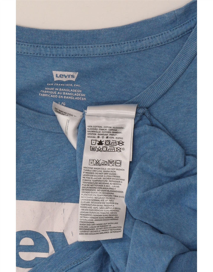 Camiseta gráfica masculina Levi's Top grande de algodão azul