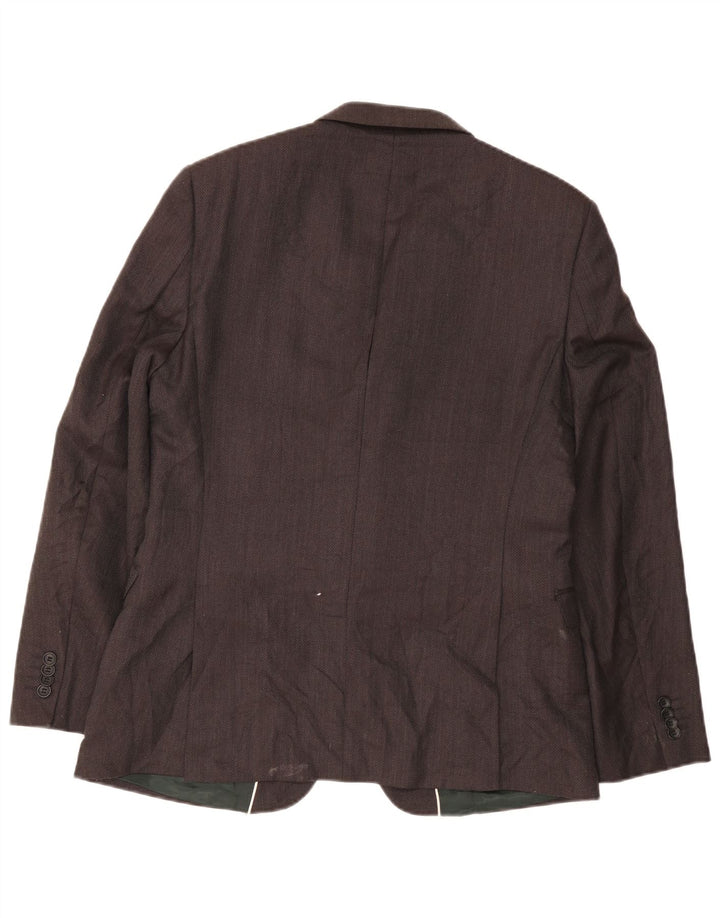 Jaqueta blazer masculina de 2 botões French Connection UK 42 XL cinza lã clássica